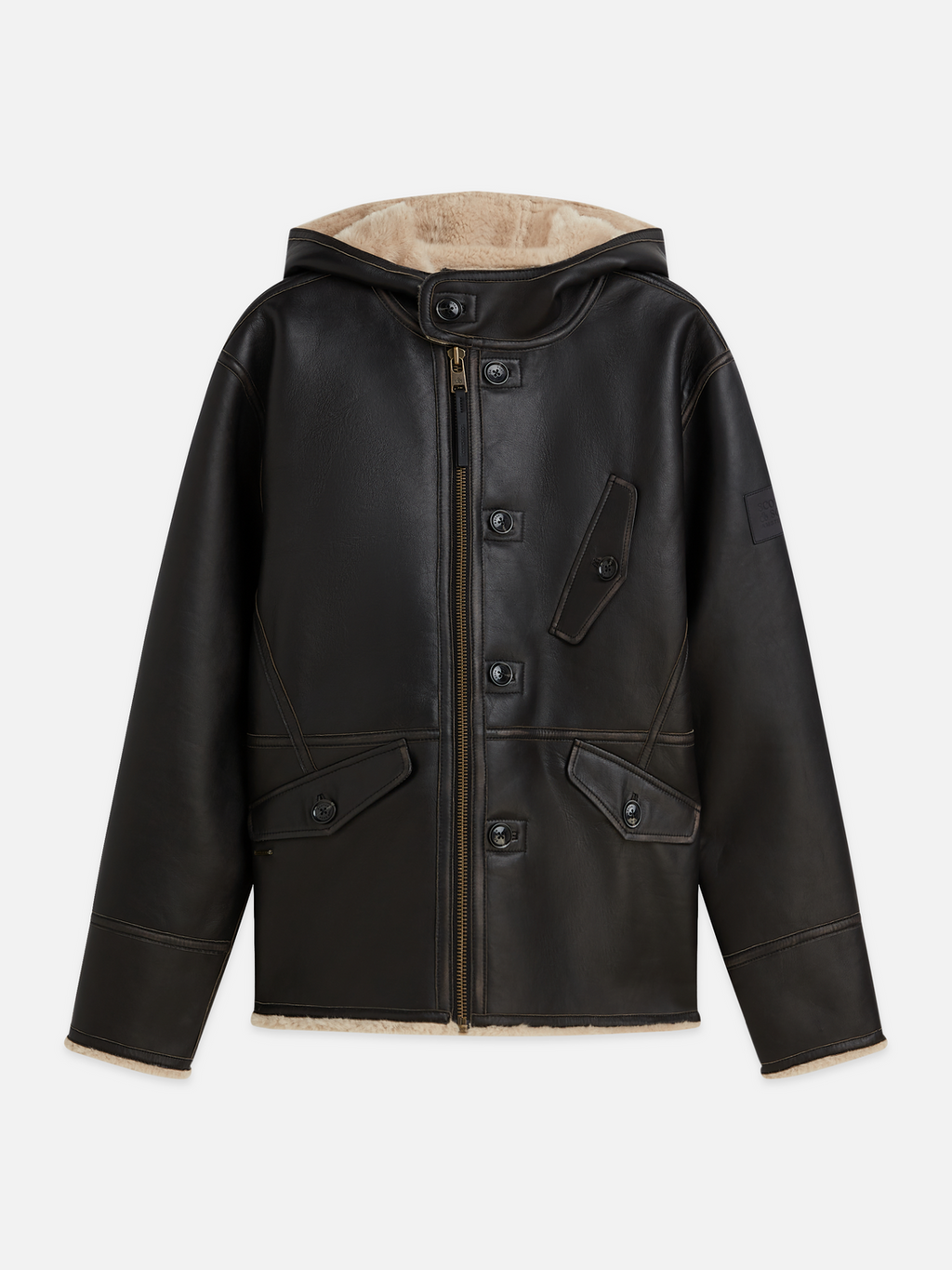 Hooded Flight Leather Jacket