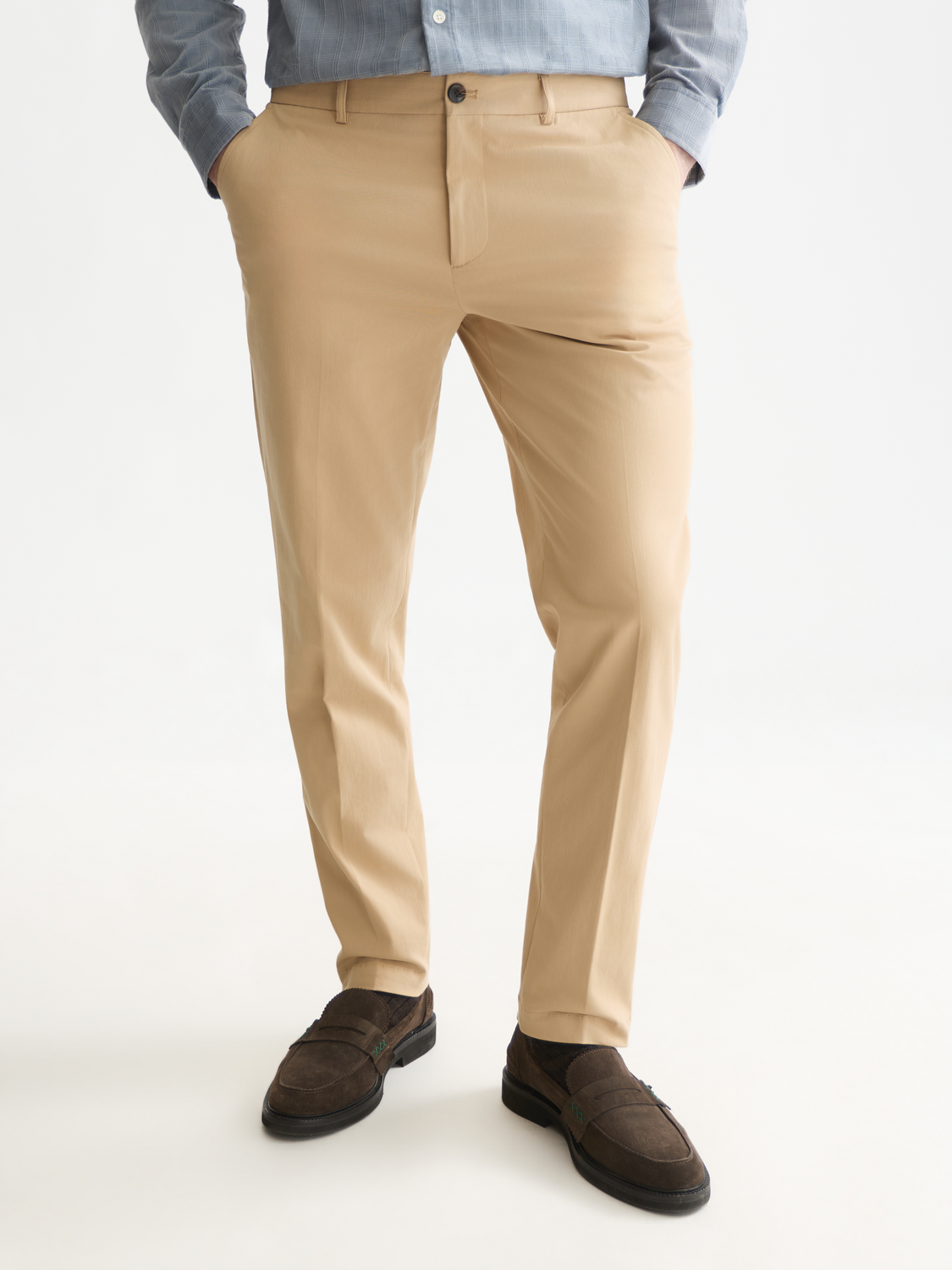 Stuart Crinkled Cotton-Blend Chino