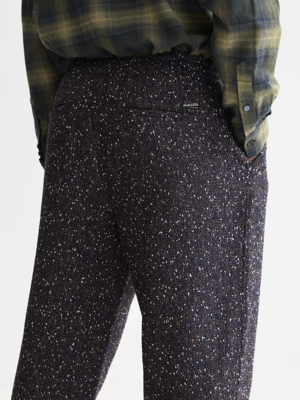 Oliver Wool-Blend Tweed Pleated Pants