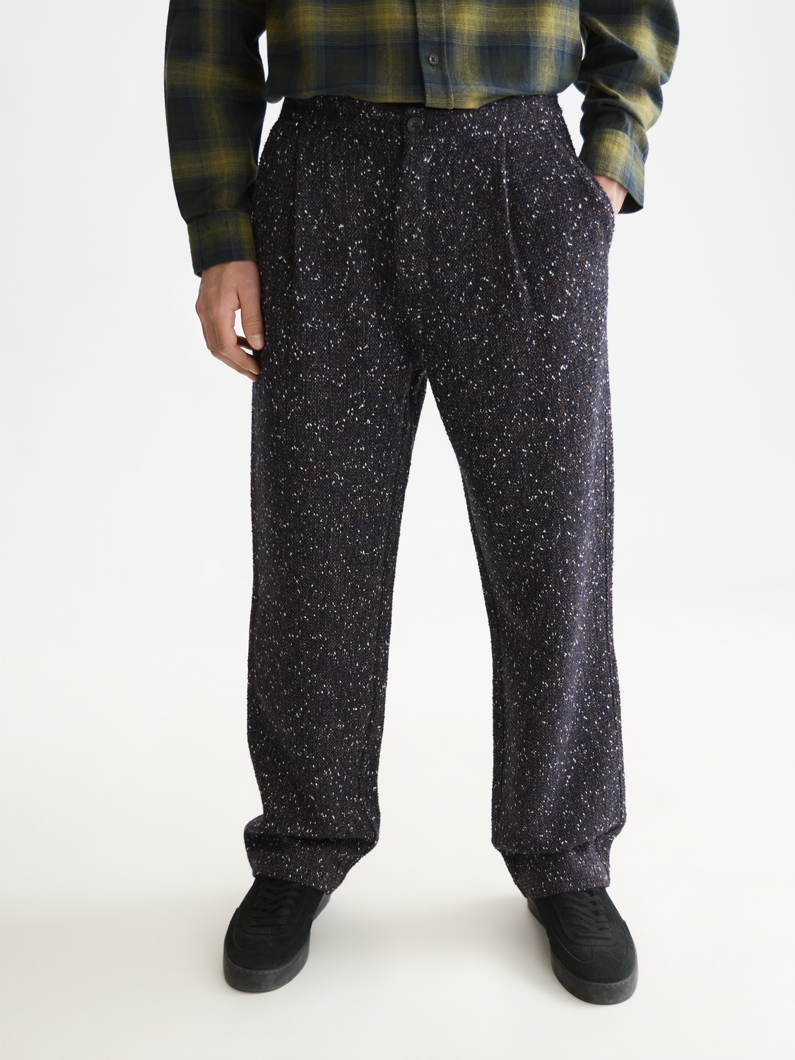 Oliver Wool-Blend Tweed Relaxed Straight Pant