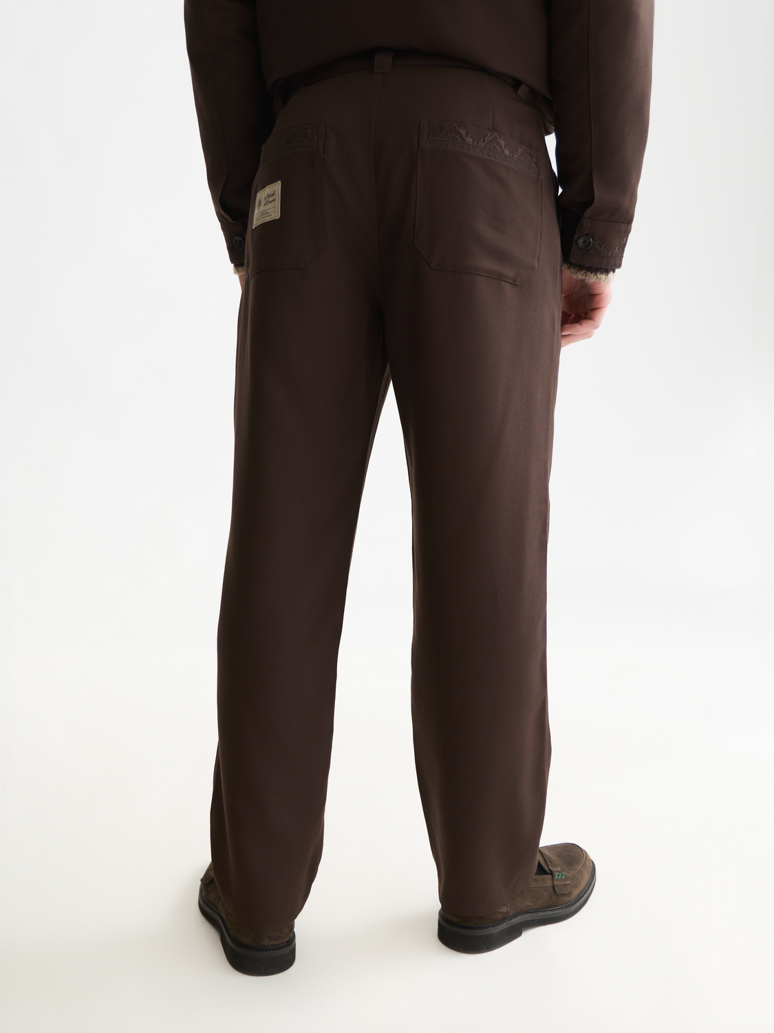 Harper Embroidered Wool-Blend Worker Pant