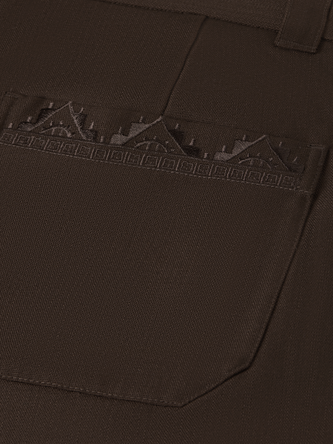 Harper Embroidered Wool-Blend Worker Pant
