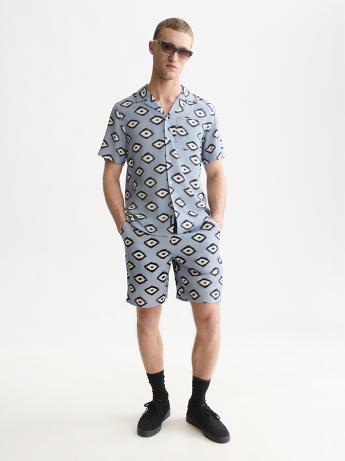 Fave Printed Tencel Relaxed-Fit Bermuda Shorts
