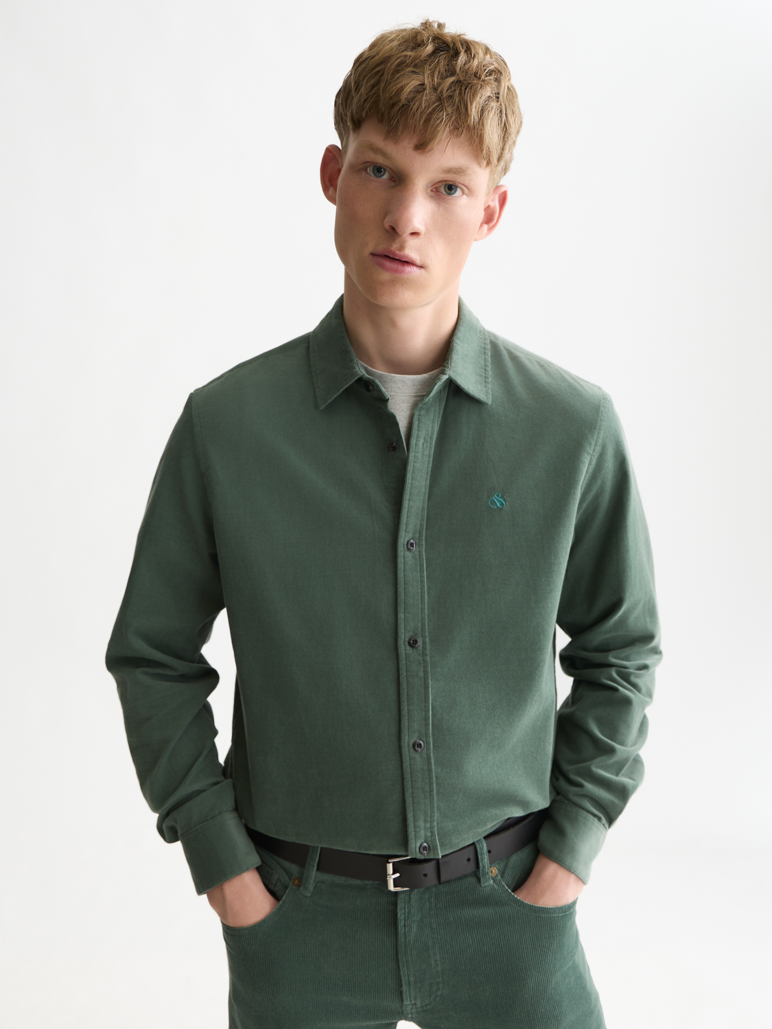 Fine Corduroy Regular-Fit Shirt