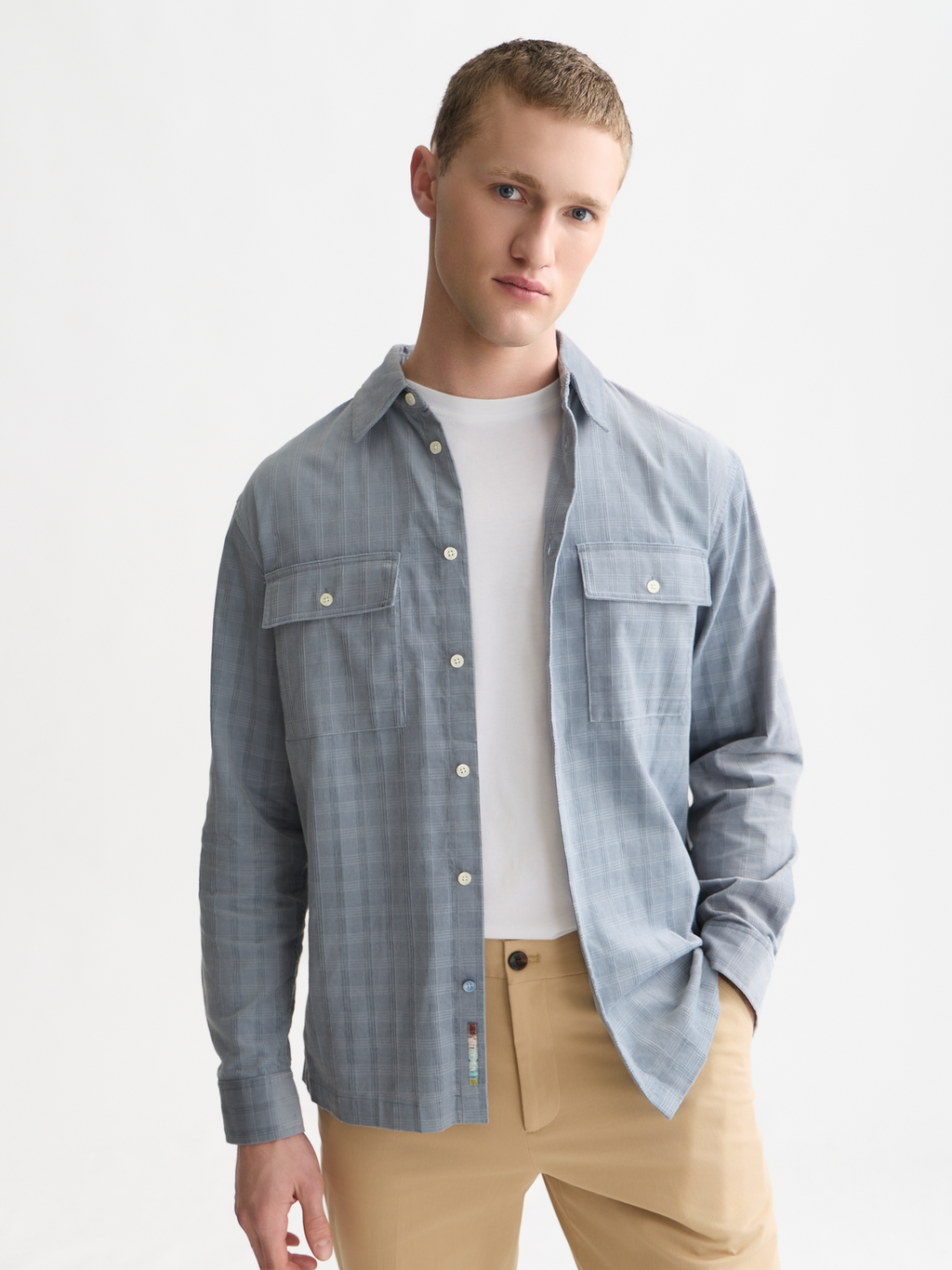 Corduroy Checked Relaxed-Fit Shirt