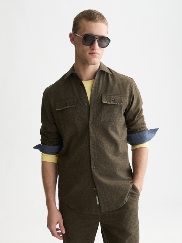 Chemise Coupe Droite Mélange