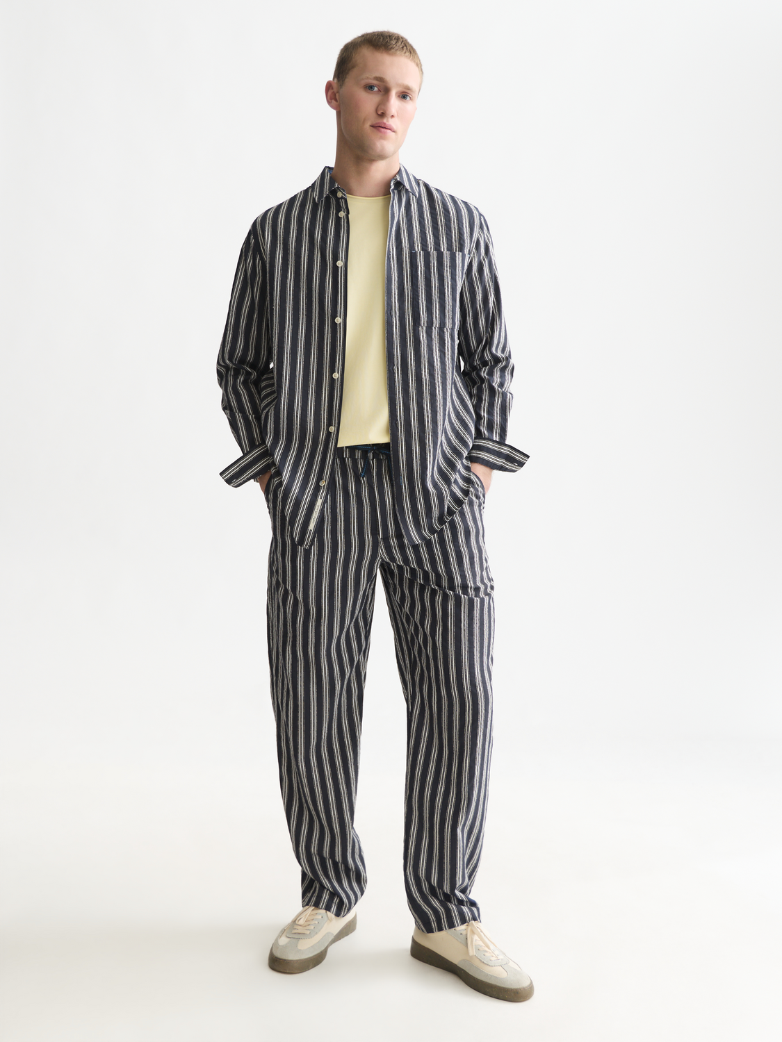 Textured Striped Regular-Fit Shirt