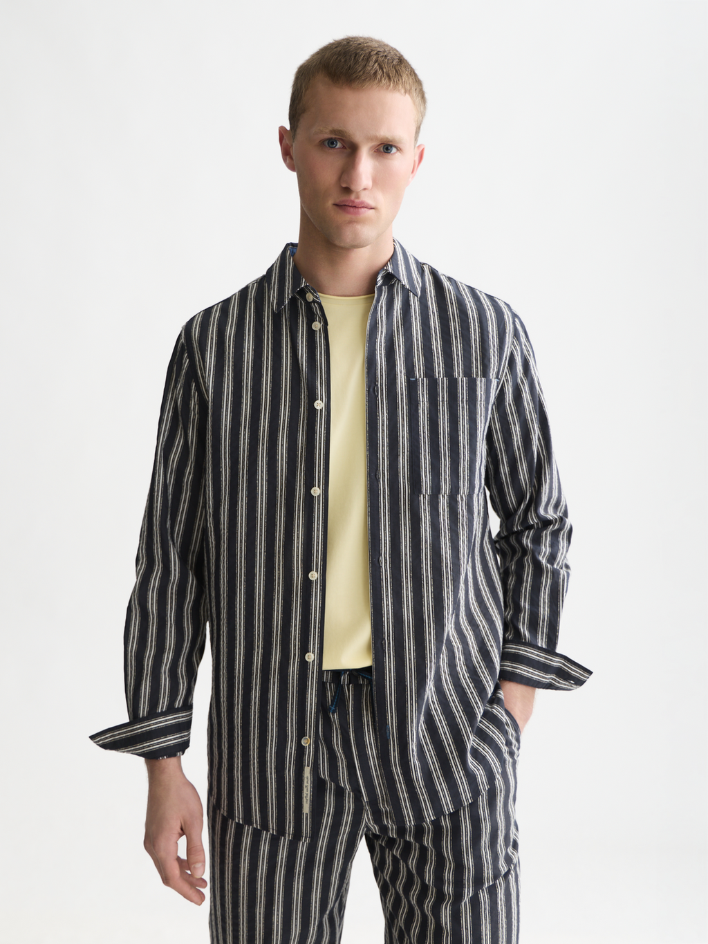Textured Striped Regular-Fit Shirt