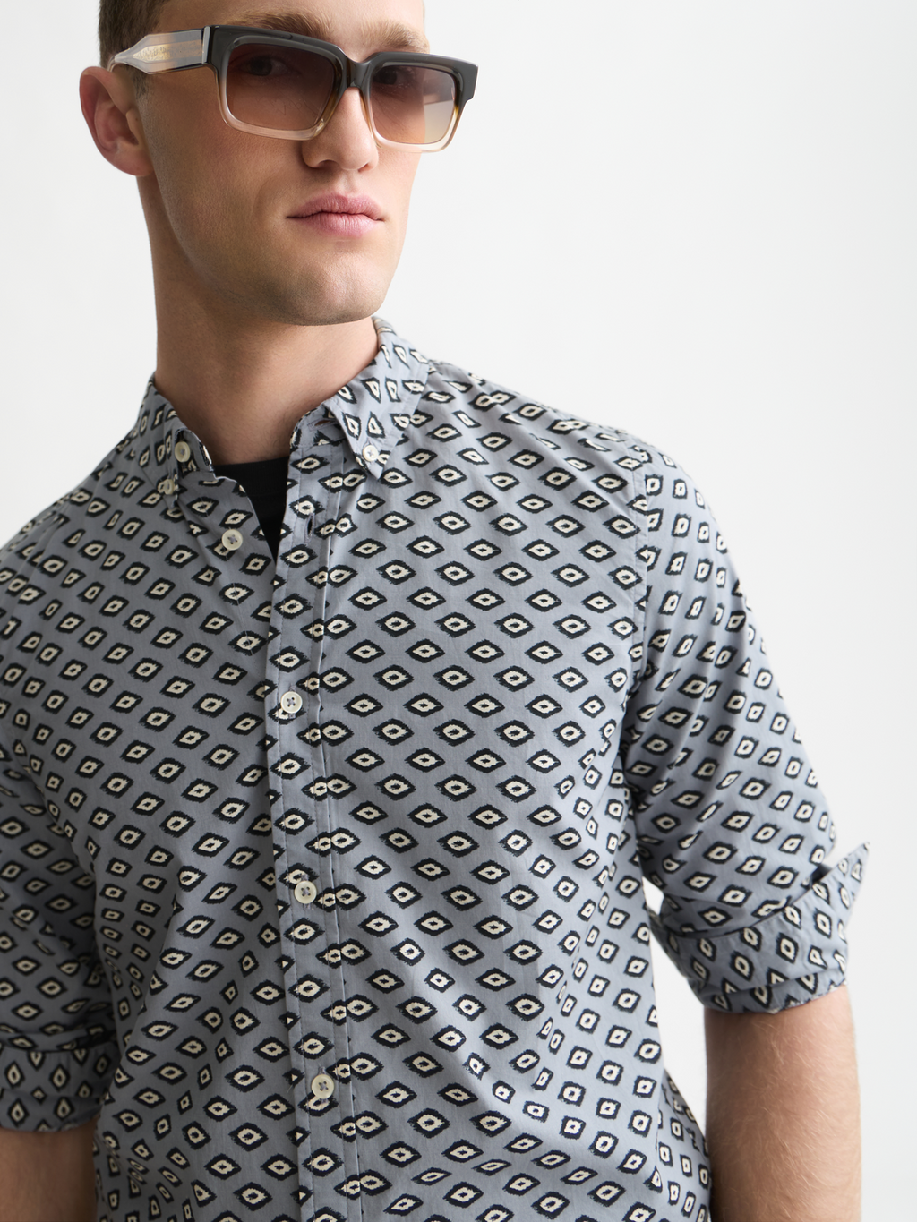 Micro Printed Slim-Fit Shirt