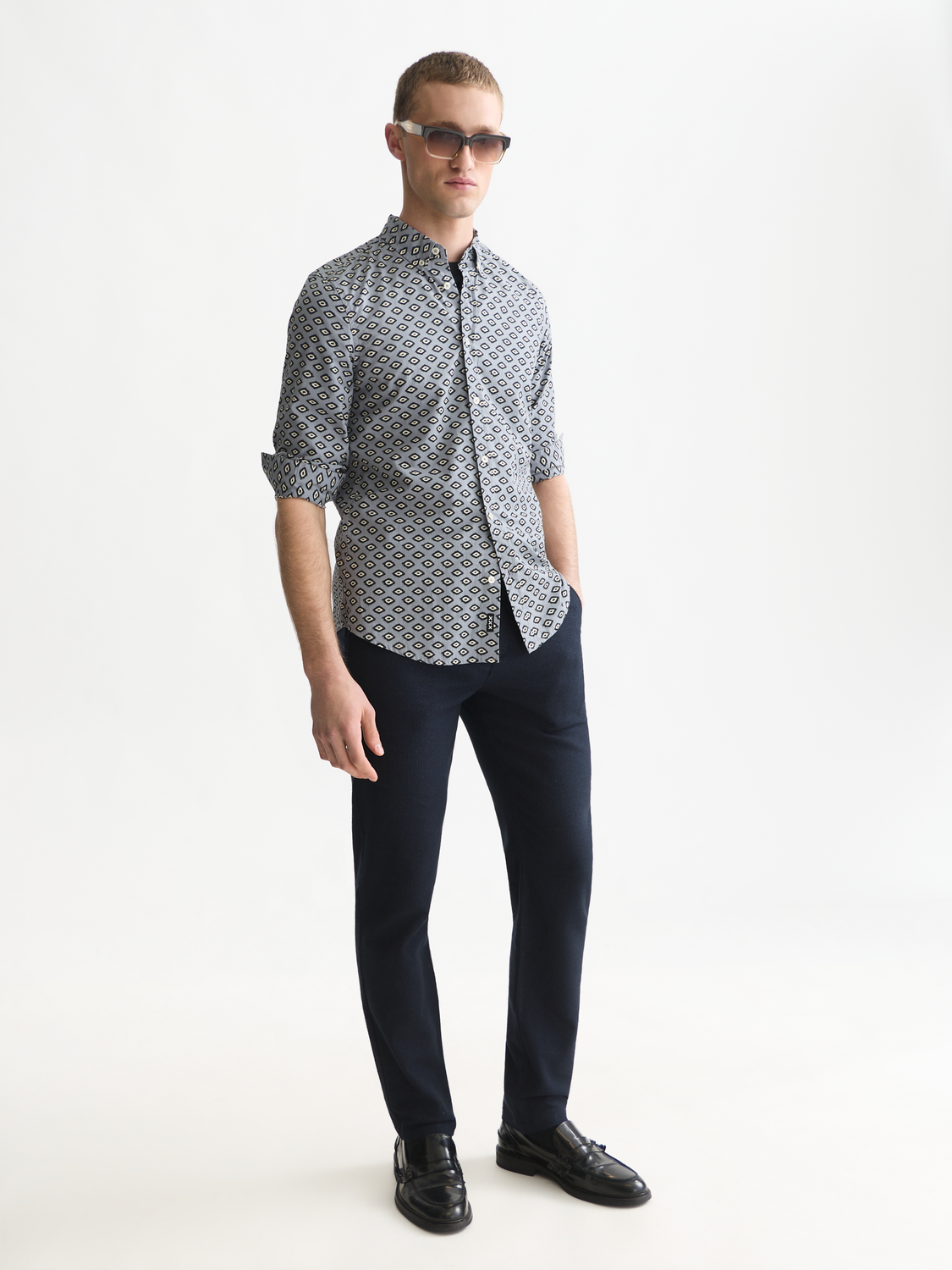Micro Printed Slim-Fit Shirt