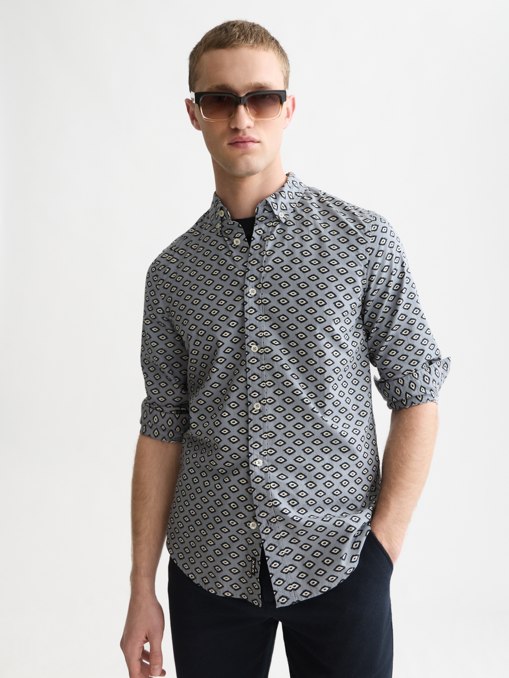 Micro Printed Slim-Fit Shirt