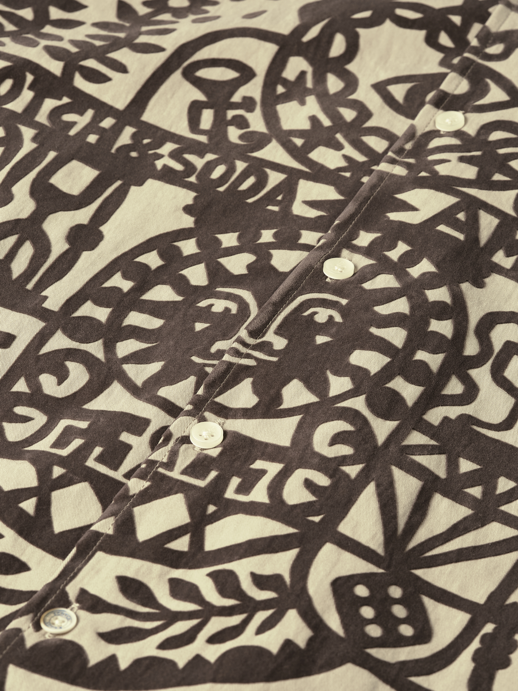 Flock Printed Relaxed-Fit Shirt