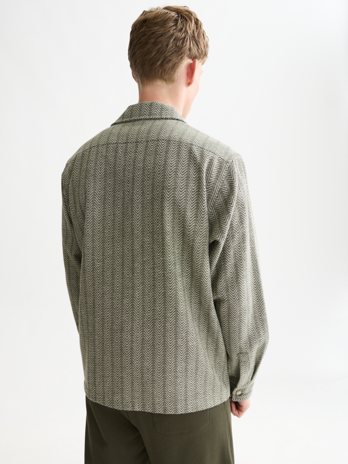 Jacquard Wool-Blend Relaxed Shirt