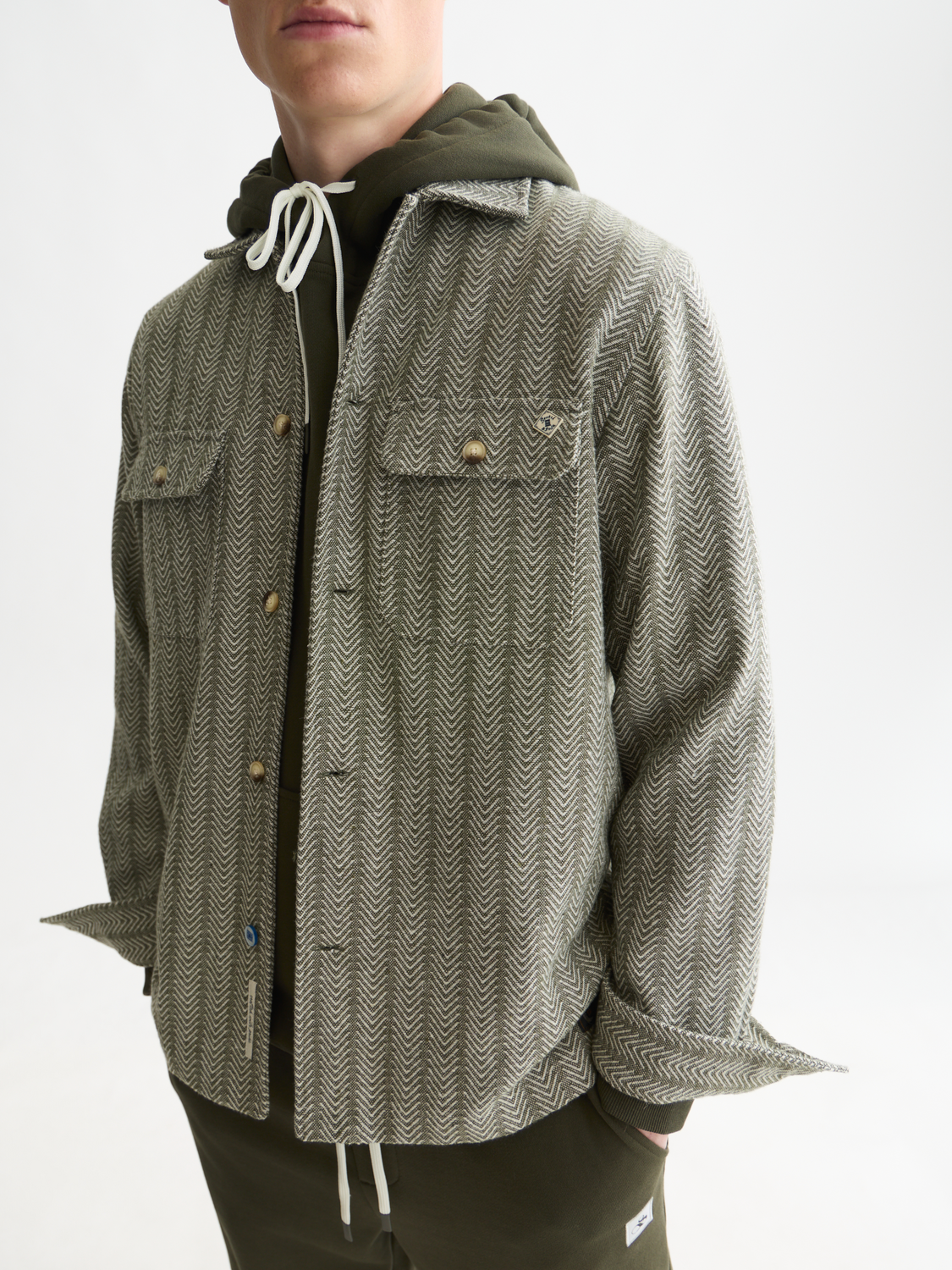 Jacquard Wool-Blend Relaxed Shirt