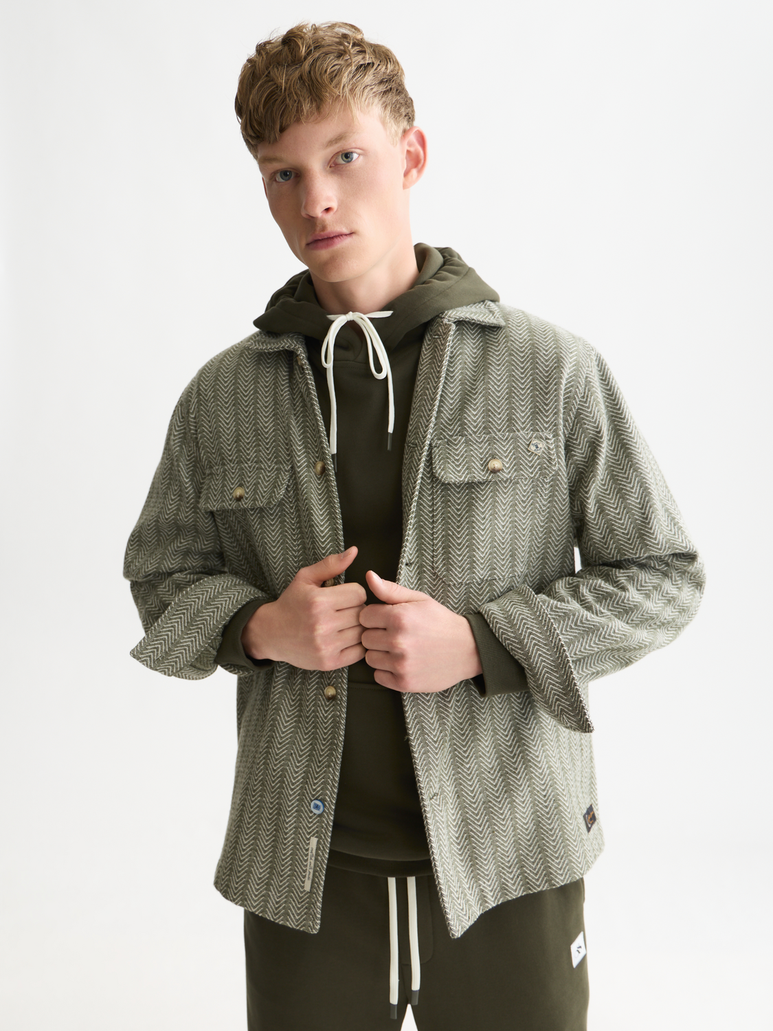 Jacquard Wool-Blend Relaxed Shirt