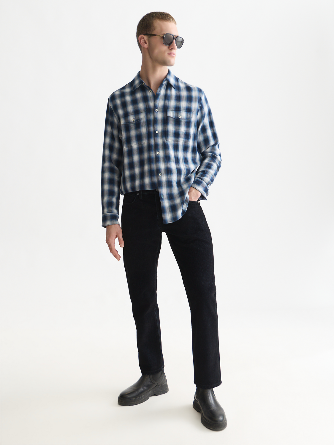 Double-Faced Check Relaxed-Fit Shirt