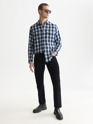 Double-Faced Check Relaxed-Fit Shirt