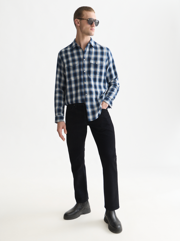 Double-Faced Check Relaxed-Fit Shirt