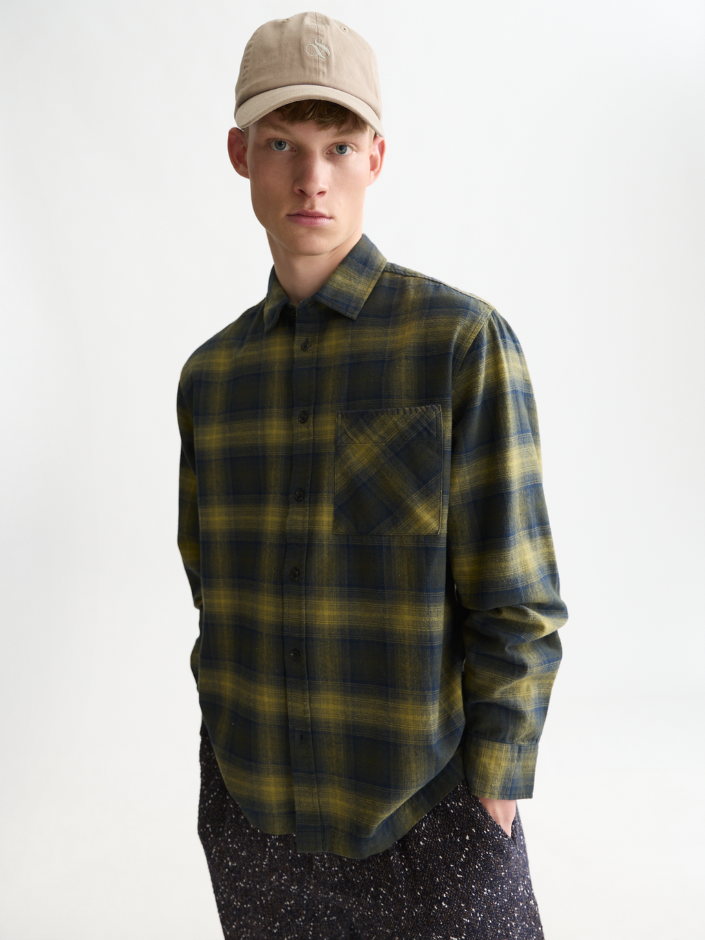 Cotton Flannel Relaxed Check Shirt