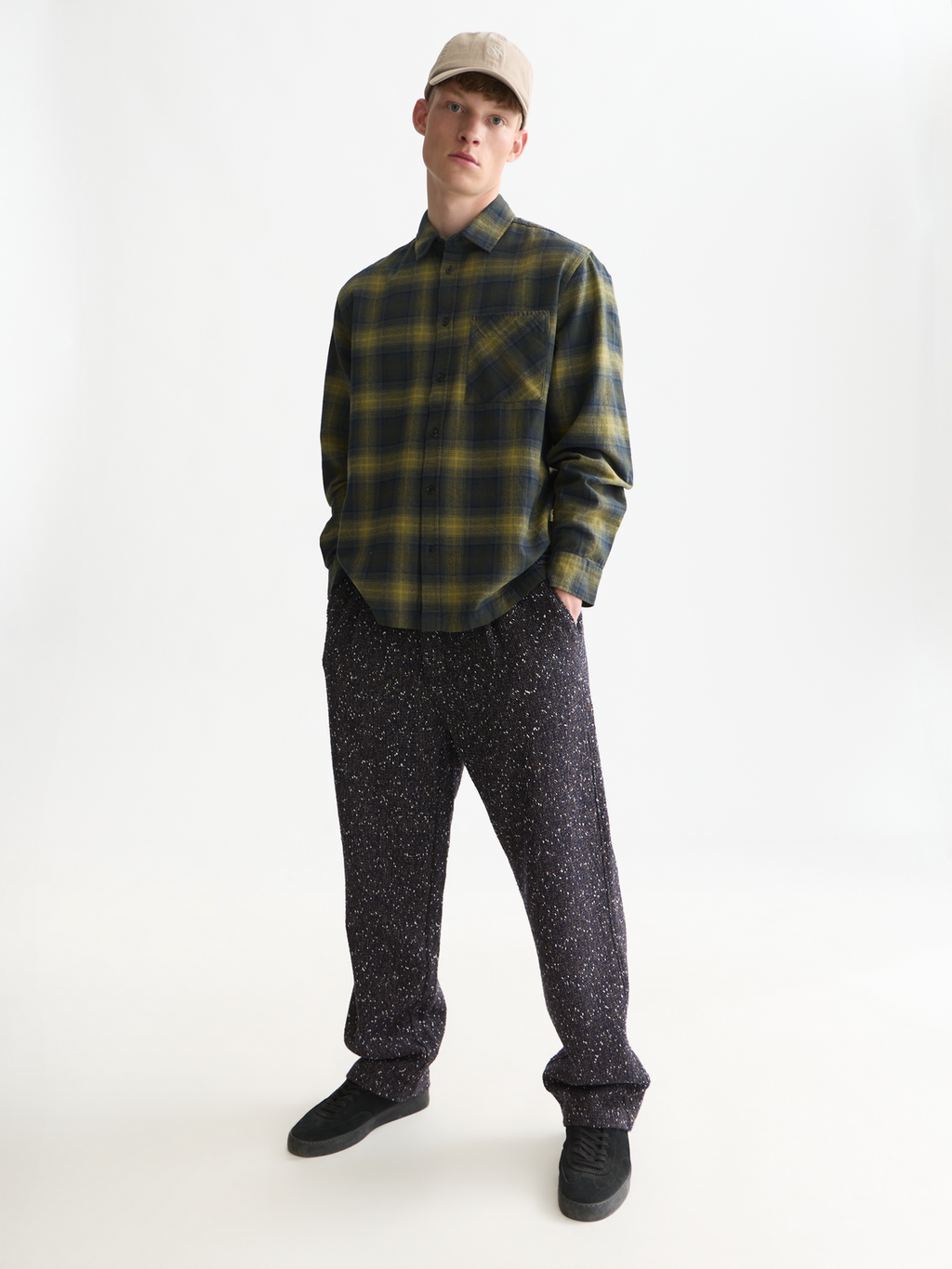 Cotton Flannel Relaxed Check Shirt