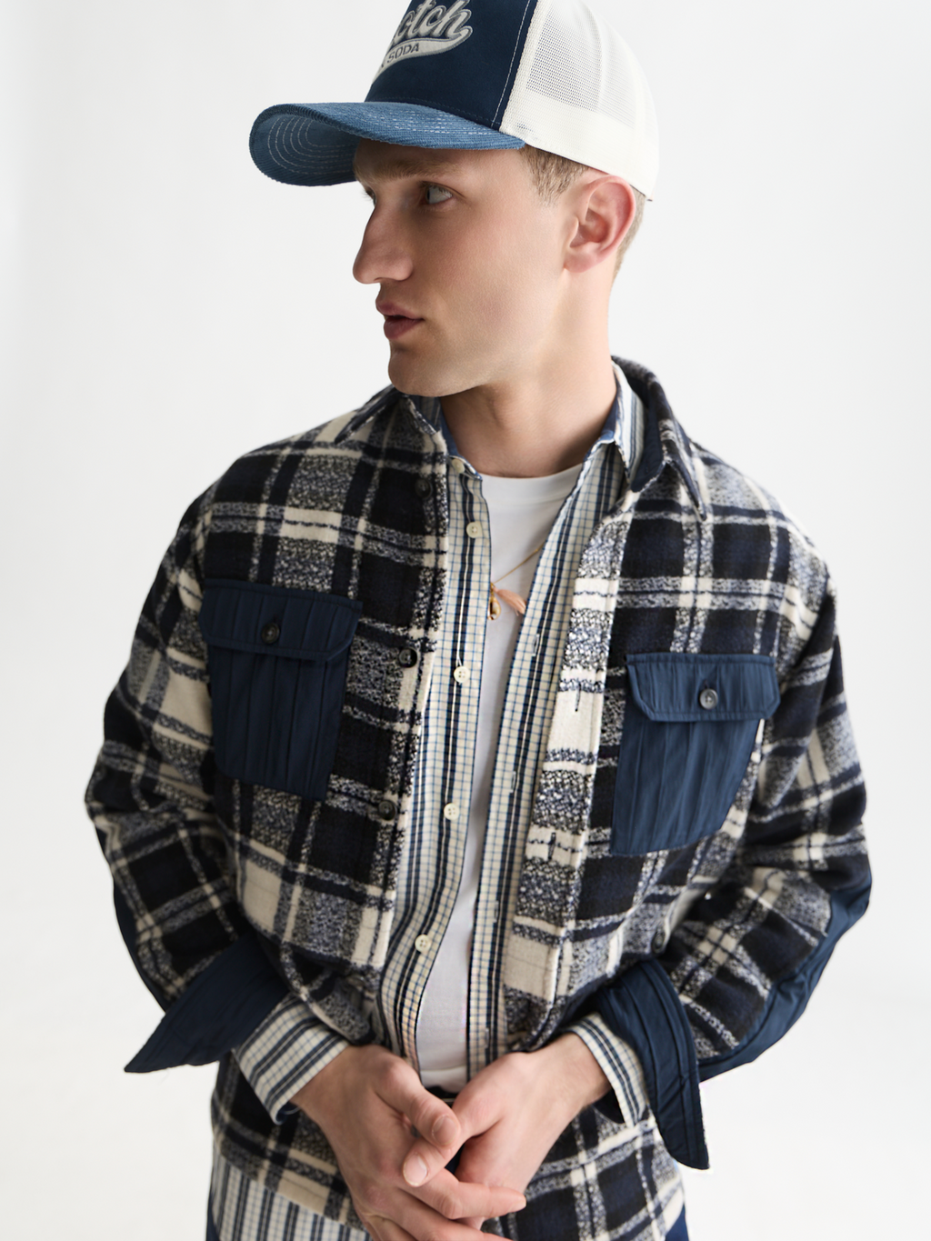 Patchwork Relaxed-Fit Overshirt