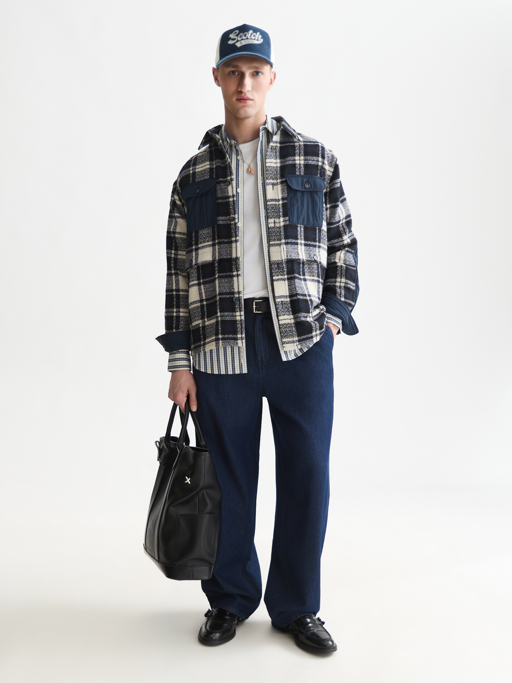 Patchwork Relaxed-Fit Overshirt