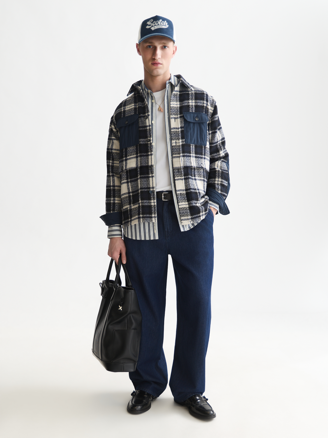 Patchwork Relaxed-Fit Overshirt