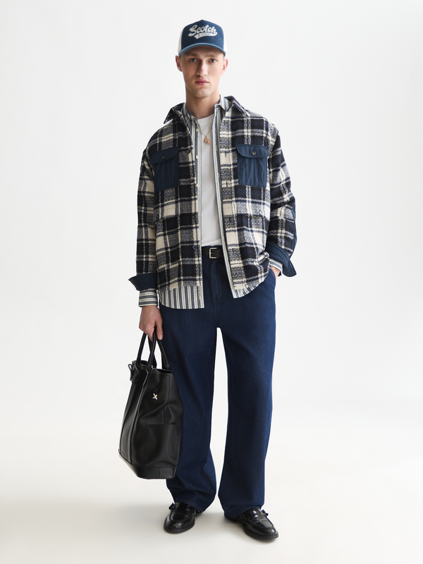 Patchwork Overshirt im Relaxed Fit