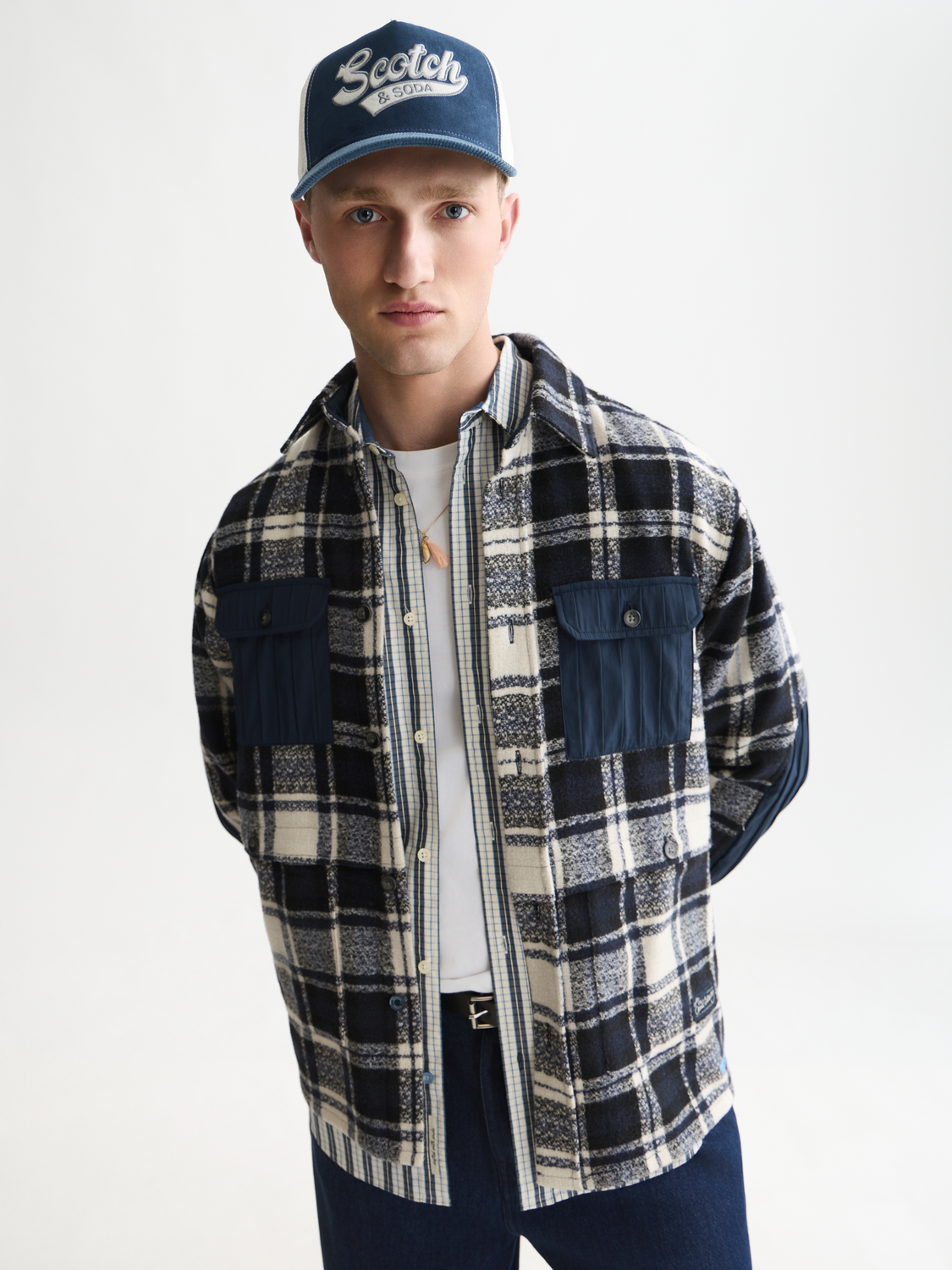 Patchwork Relaxed-Fit Overshirt