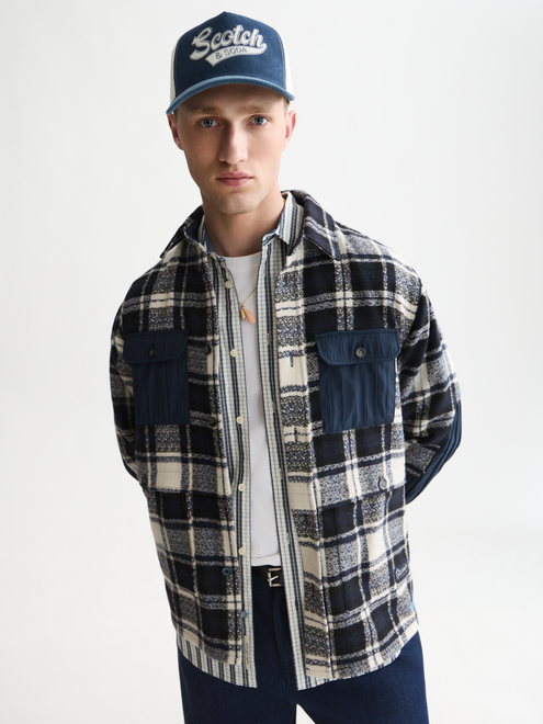 Patchwork Overshirt im Relaxed Fit