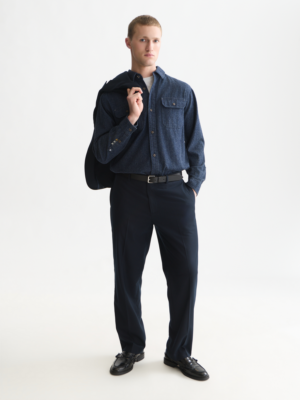 Denim Flannel Relaxed-Fit Overshirt