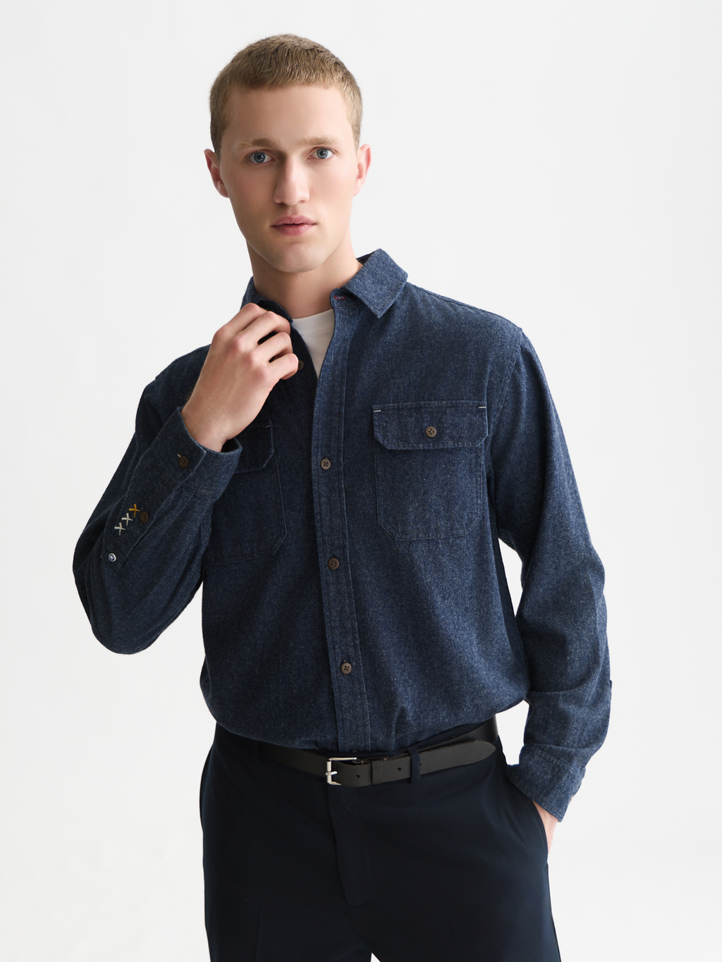 Denim Flannel Relaxed Overshirt