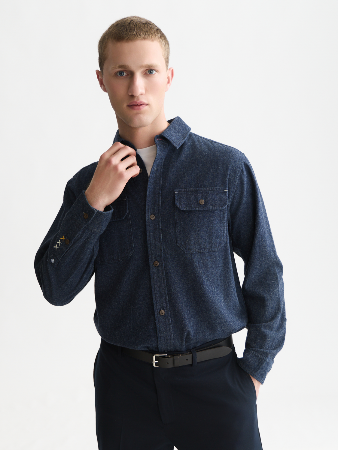 Denim Flannel Relaxed Overshirt