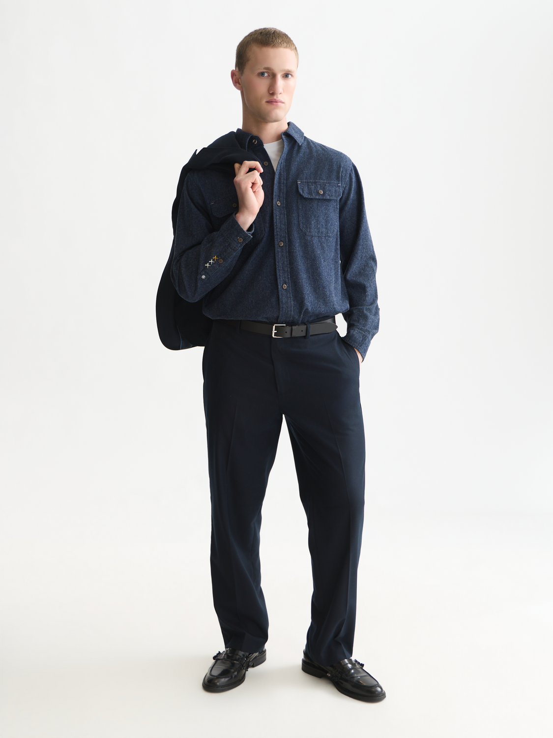Denim Flannel Relaxed Overshirt