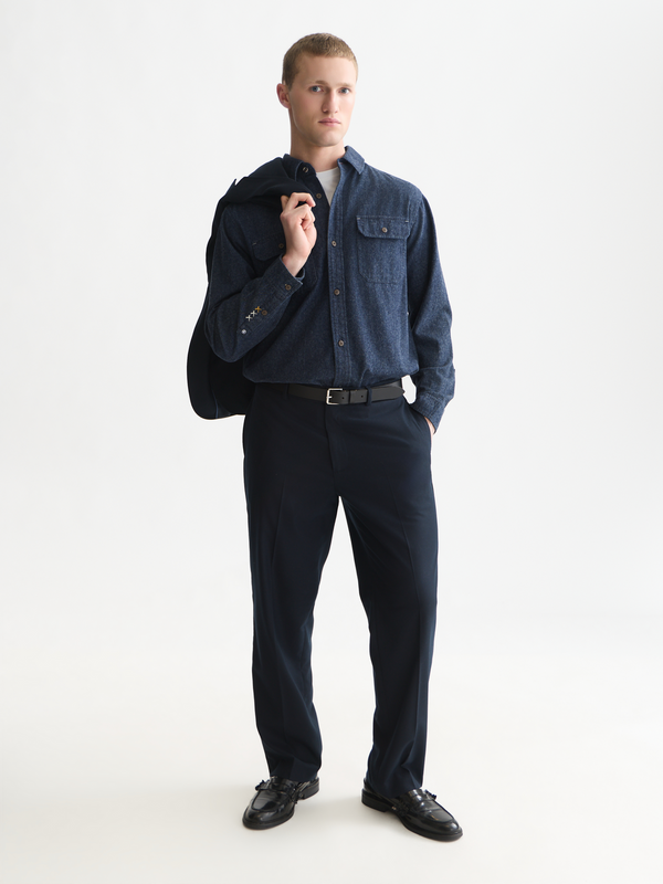 Denim Flannel Relaxed Overshirt