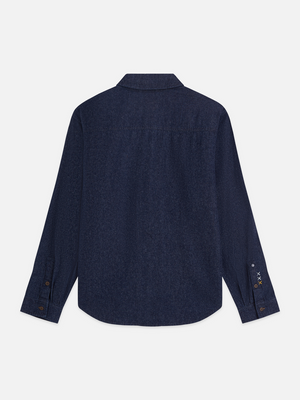 Denim Flannel Relaxed Overshirt