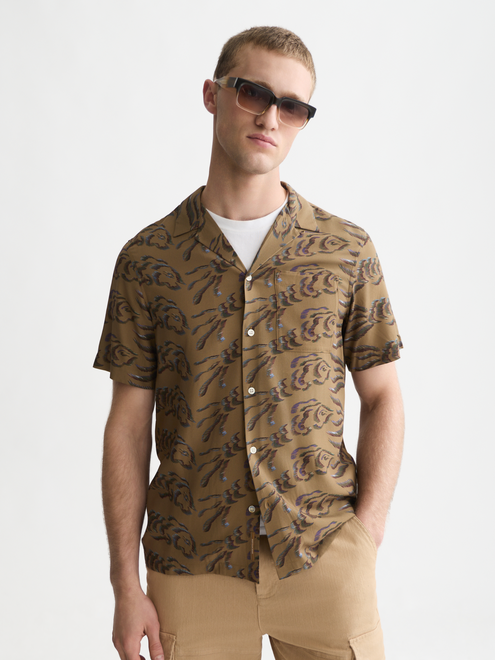 Printed Viscose Short-Sleeve Shirt
