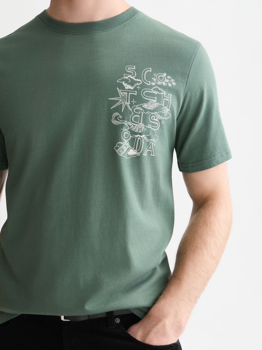 Left chest artwork regular-fit T-shirt