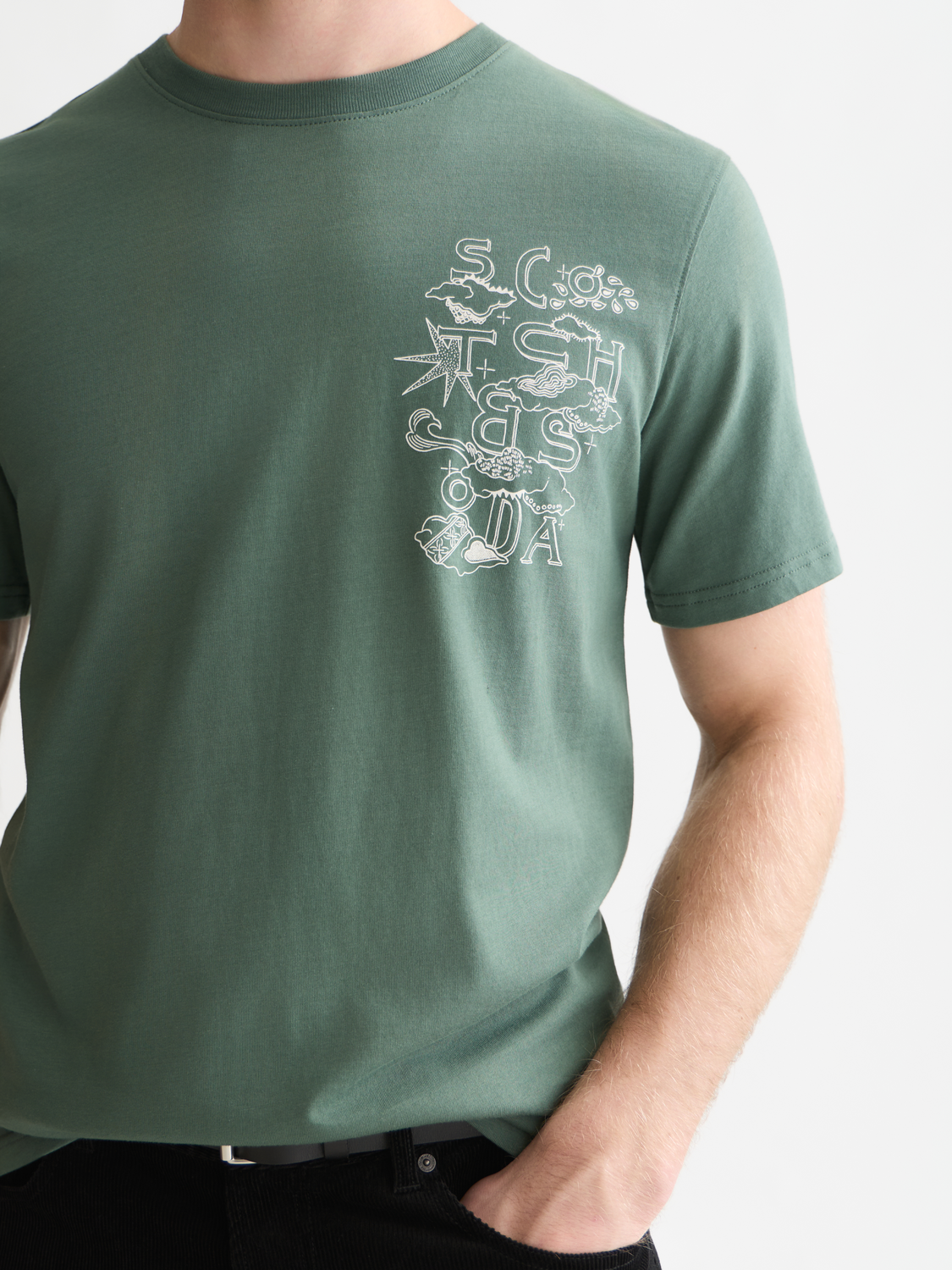Left chest artwork regular-fit T-shirt