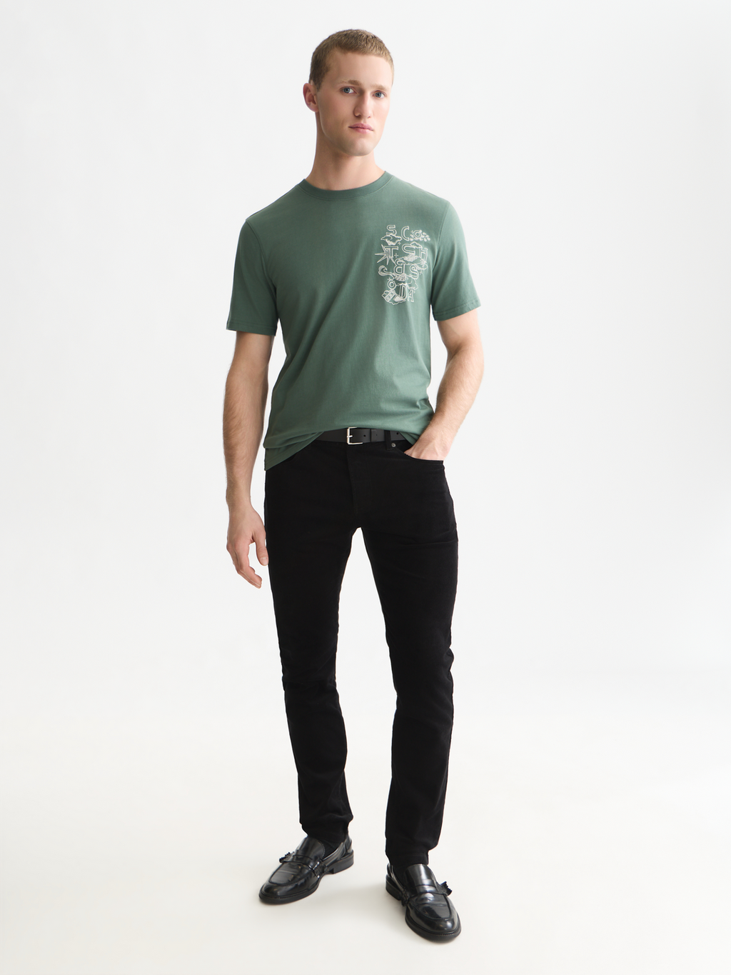 Left chest artwork regular-fit T-shirt