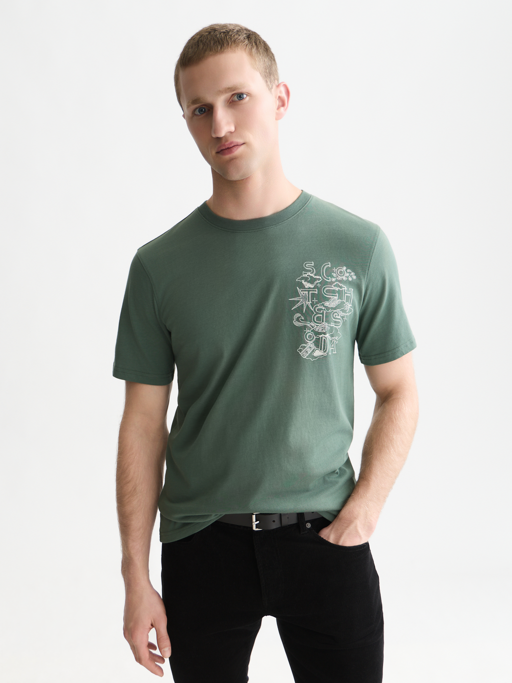 Left chest artwork regular-fit T-shirt