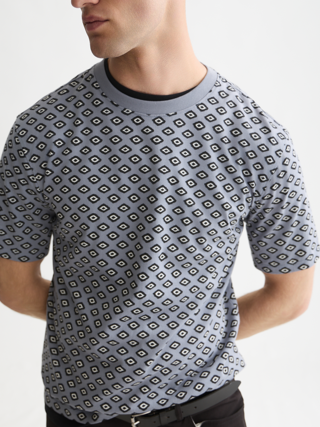 Micro Printed Regular-Fit T-Shirt