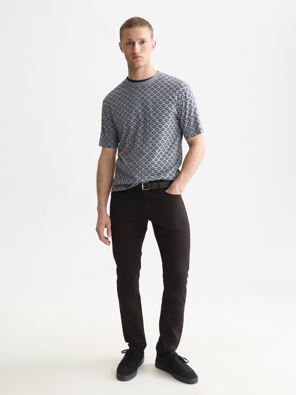 Micro Printed Regular-Fit T-Shirt