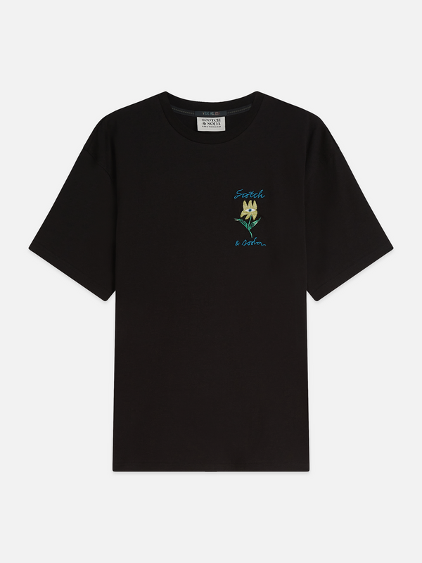 T-shirt à coupe décontractée avec motif à l'avant et à l'arrière