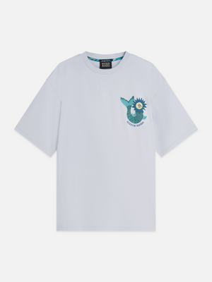 T-Shirt mit lockerem Schnitt und Vorder- und Rückseiten-Artwork