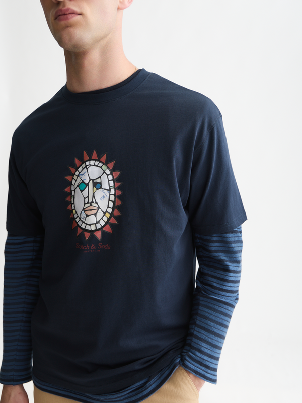 T-shirt coupe décontractée à motif avant