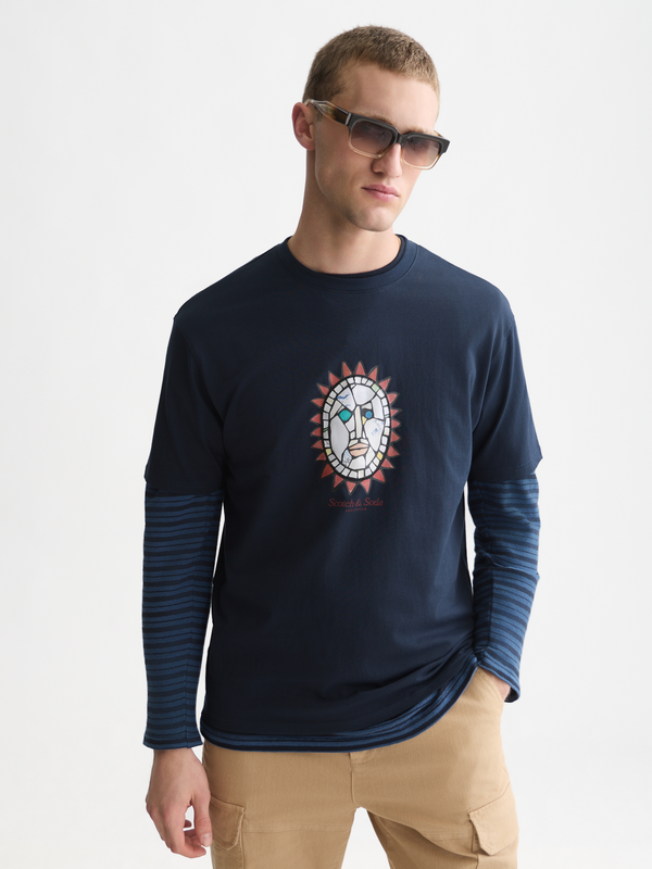 T-shirt coupe décontractée à motif avant
