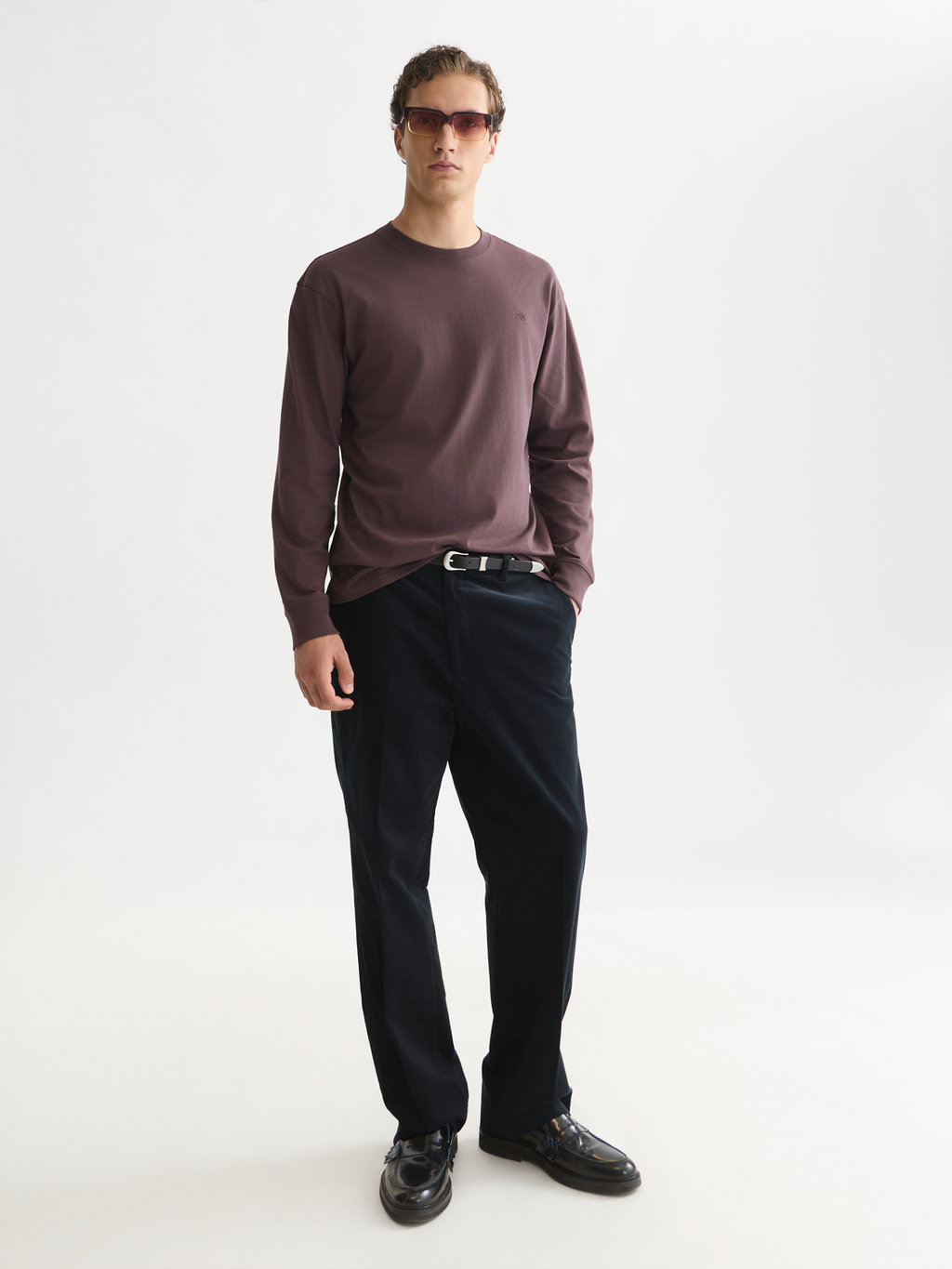 Organic Cotton Long-Sleeve Relaxed Logo T-Shirt