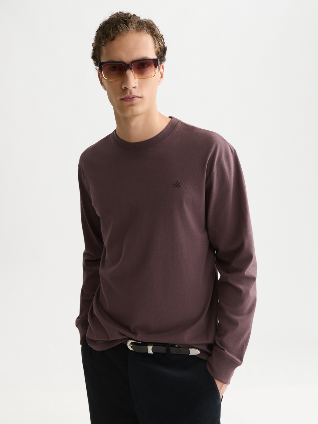 Organic Cotton Long-Sleeve Relaxed Logo T-Shirt