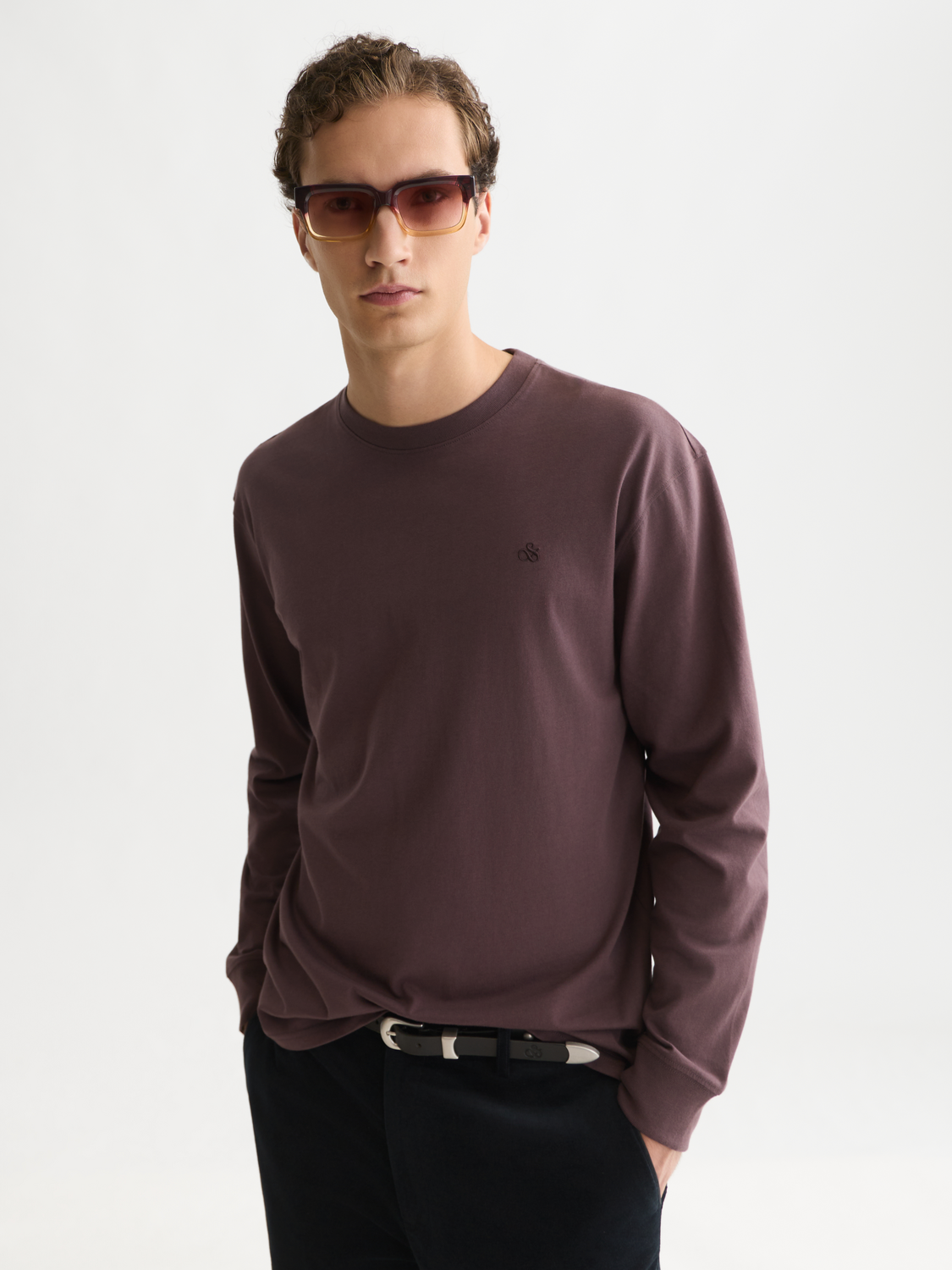 Organic Cotton Long-Sleeve Relaxed Logo T-Shirt
